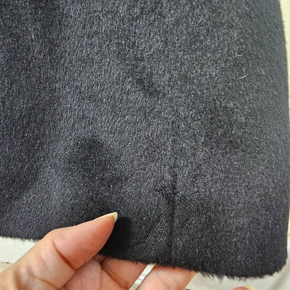 Peruvian Connection Mireille Baby Alpaca & Wool Maxi Coat 10 Black Quiet Luxury - Picture 11 of 14